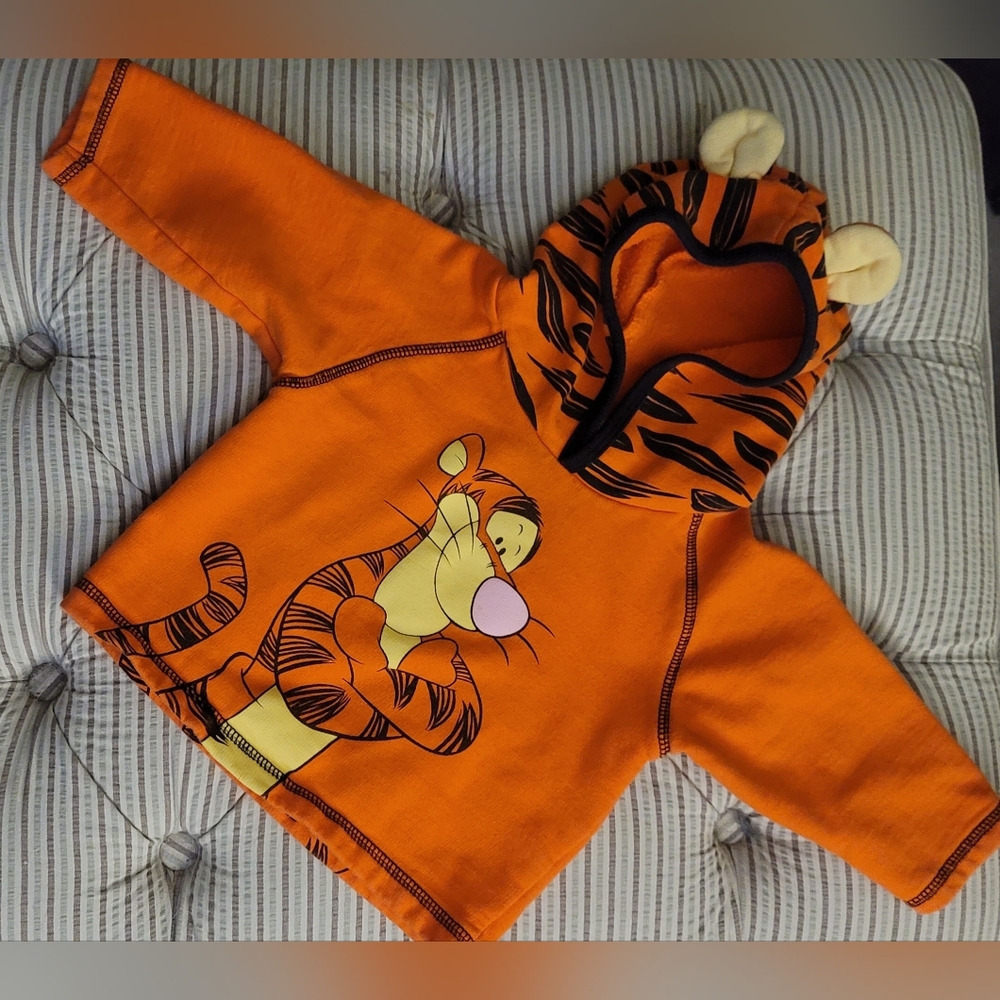 Disney Orange Tigger Hoodie With Ears 18M Vtg